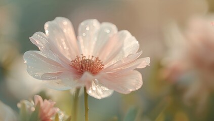 Blurred plastic flower with bokeh backdrop, suitable for decorative layouts