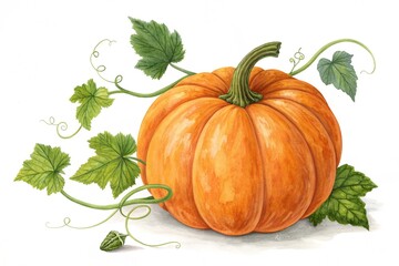 Fresh pumpkin on white background