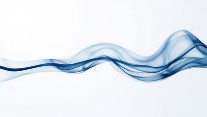 Naklejka premium Blue smoke swirling against a white backdrop, creating a serene and tranquil atmosphere