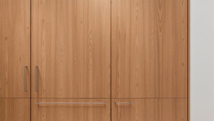 Fototapeta premium Modern kitchen cabinets installed with decorative stainless steel accents