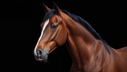 Obraz premium Stunning seaside equine featured against a dark backdrop