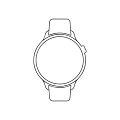 Simple line drawing of a modern smart watch