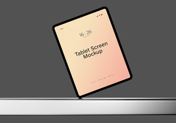 Floating Tablet with Screen Mockup