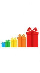 Colorful stacked gift boxes for celebration and concept of New Year, Christmas  