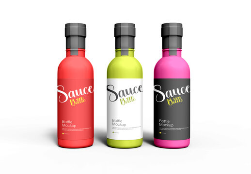 Sauce Bottle Mockup Set
