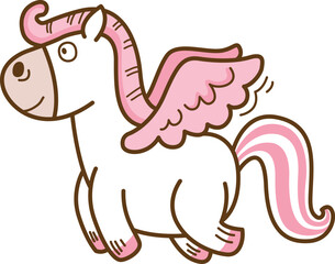 cute unicorn cartoon doodle hand drawn