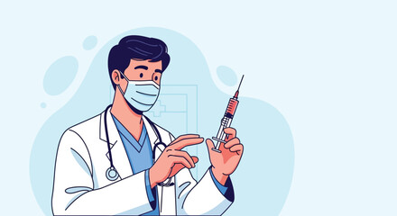 Trustworthy doctor preparing vaccine injection with precision and care, promoting health and safety in a modern medical setting for healthcare campaigns