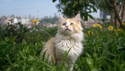 Adorable stray cat appears charming, evoking feelings of compassion