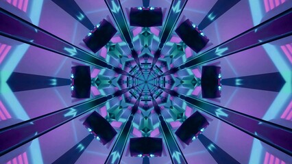 Seamless tunnel video loop creating dynamic visual experience with vibrant colors and patterns
