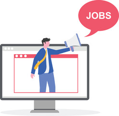  illustration of advertising or promoting an open job or job vacancy
