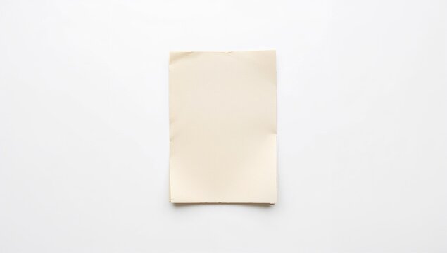 Blank notepad page resting in a cell on a white insulated surface, useful for jotting down notes