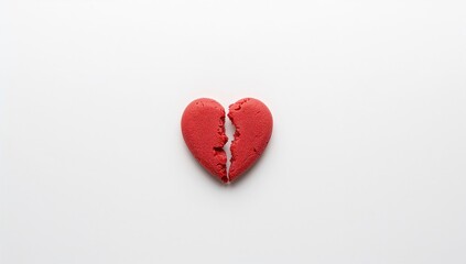 Fototapeta premium A single shattered red love cookie