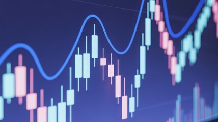 Financial charts showing market trends and business development