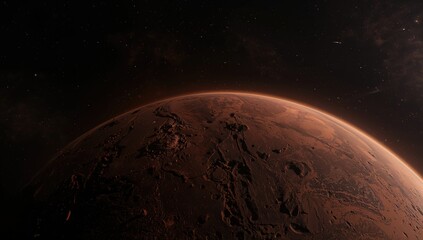 Naklejka premium Photographs of the Red Planet in outer space