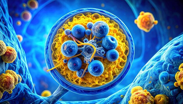 This is a vibrant, digitally-rendered scanning electron micrograph of a nephron's