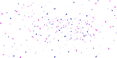 Scattered confetti in shades of pink blue and yellow and magenta falling  creating a festive and celebratory atmosphere visually appealing White Background.	