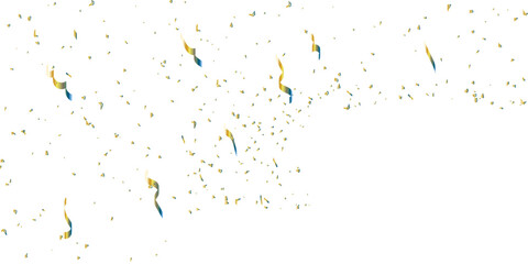Obraz premium Celebratory confetti and streamers on a white background for celebration creating a festive atmosphere image