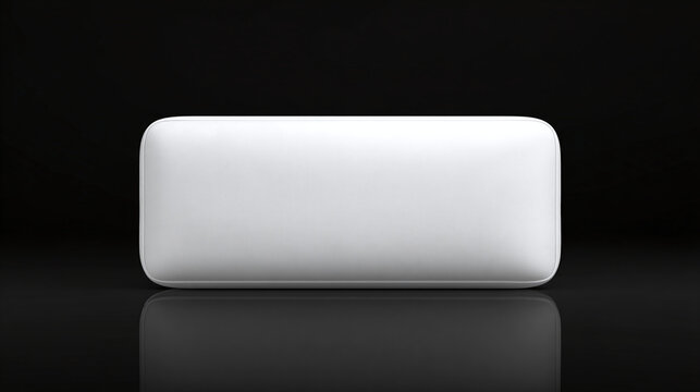 A minimalist image of a single piece of chewing gum on a reflective surface