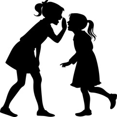 Silhouette of Two People Facing Each Other – Intimate Conversation Scene in Black and White