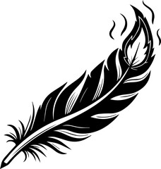 Obraz premium Feather with Birds Flying – Freedom Silhouette Vector