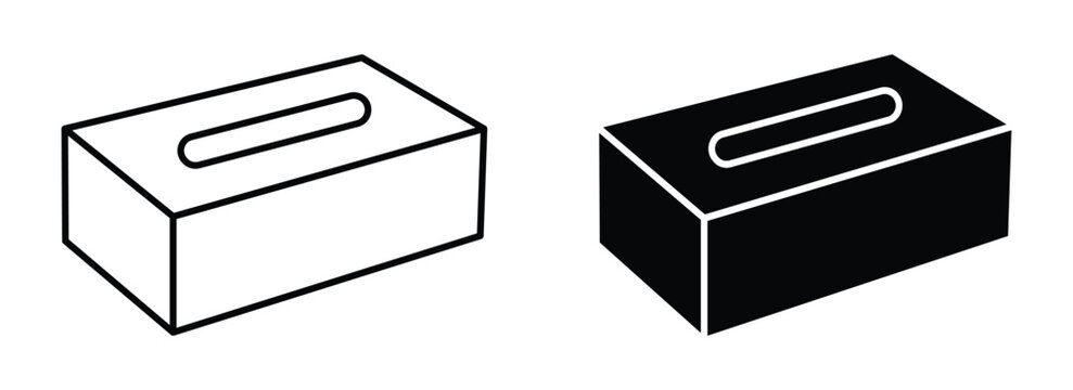 Tissue Box Icon Set &mdash; Flat and Solid Designs with Clean, Minimal Hygiene Concept.