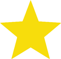 Yellow star isolated on blue background for decoration and graphic design