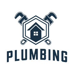 Plumbing logo vector illustration design template