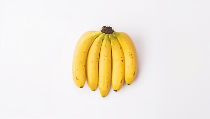 Isolated bunch of bananas on a white backdrop, fiber-dense choice
