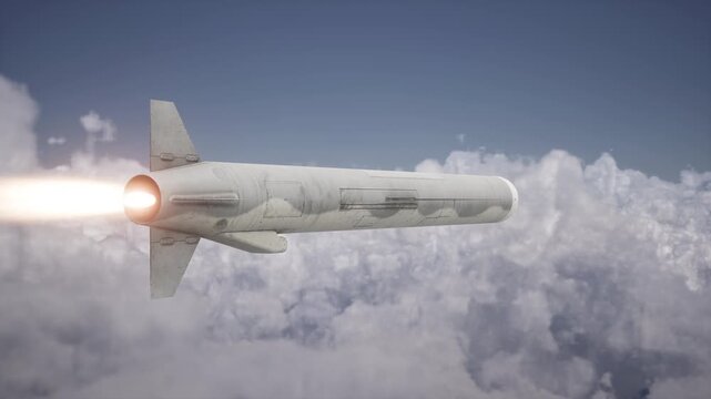 Missile BGM-109 In The Clouds