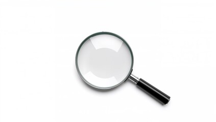 Magnifying glass on a plain white backdrop, with clipping path