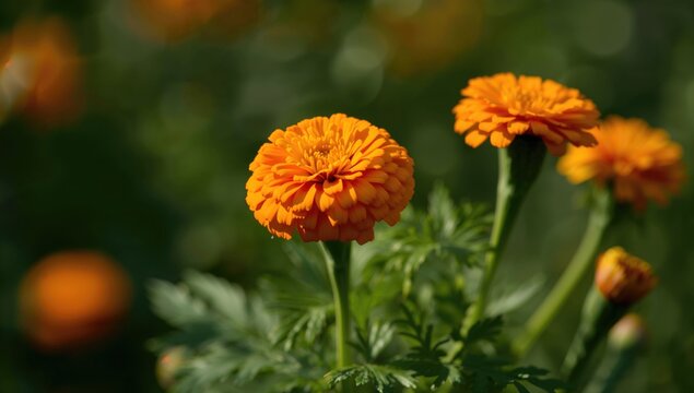 Pot marigold flowers, beneficial for pollinators, Earth Day