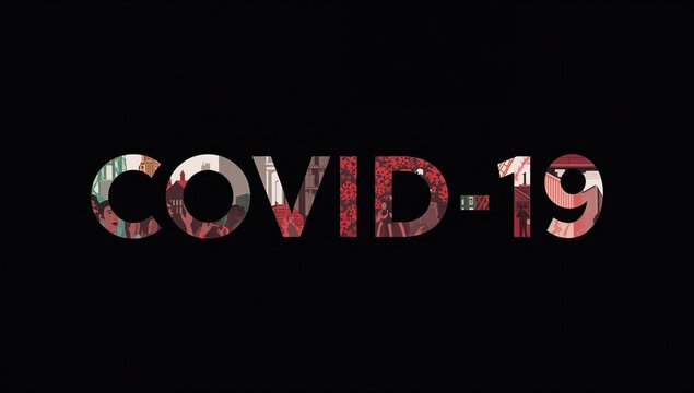 Black backdrop featuring COVID-19 text. Artistic and festive theme for calendar use.