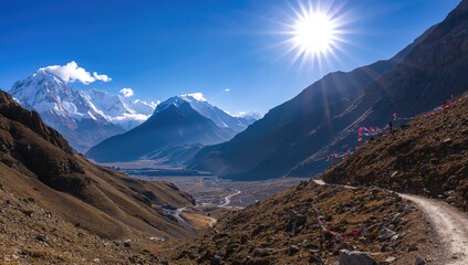 Panoramic Sights Lhotse Summit And