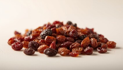 Fototapeta premium Cranberry and raisin dried fruit blend, fiber-dense snack option