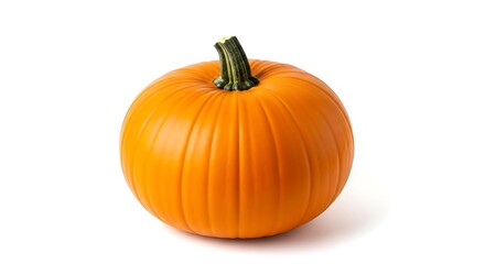 Obraz premium A single orange pumpkin isolated on white background