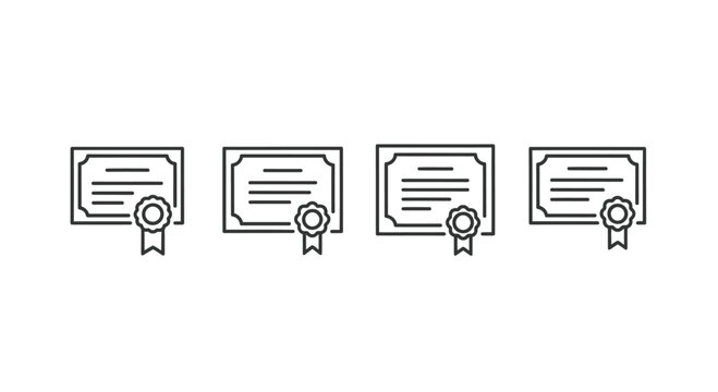 Hand drawn certificates of achievement showing awards and recognition in a linear arrangement vector