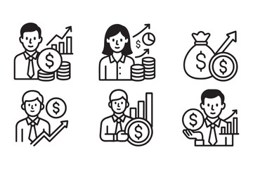 Boost your business with these dynamic financial icons, perfect for illustrating growth, investment, and success in your next presentation or campaign