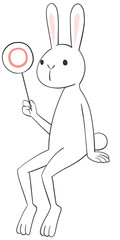 丸を持った白兎のイラスト