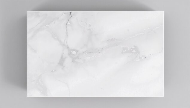 Cosmetic display stand made of white marble for showcasing beauty products, viewed from above with space for text.