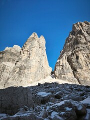 winter hiking in dolomiti di brenta italy
