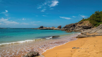 Rocky shore at ebb tide