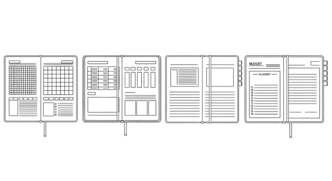 Conceptual blueprint layout for office forms and financial documents showing data organization vector