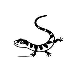 Fototapeta premium Gila Monster. Gila Monster simple black and white line art vector logo