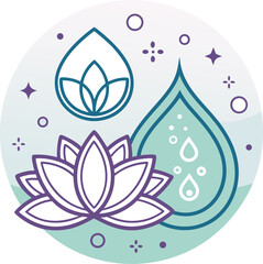 Beauty salon and spa doodle set. Skin care and natural treatment, natural cosmetics concept, time for yourself. Spa with aroma oil, nail file, sleep mask and other care items.	