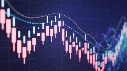 Economic market stock chart trending downwards