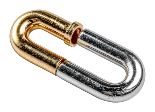 Action of linking metal components workshop isolated on transparent background