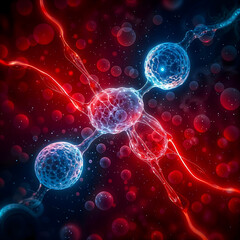 Cellular repair with nanotechnology, medical innovation and biotechnology concept, 3d illustration