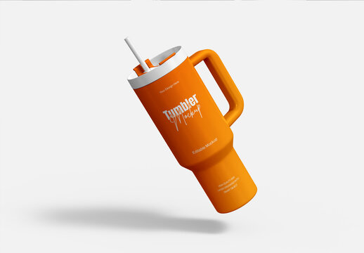 Realistic Large Insulated Tumbler Bottle Mockup PSD