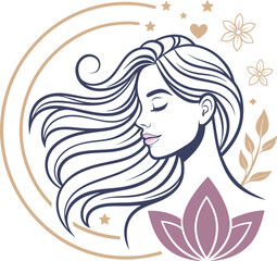 Beauty salon and spa doodle set. Skin care and natural treatment, natural cosmetics concept, time for yourself. Spa with aroma oil, nail file, sleep mask and other care items.	