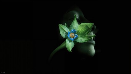 Flower on a black backdrop, ideal for editorial header background